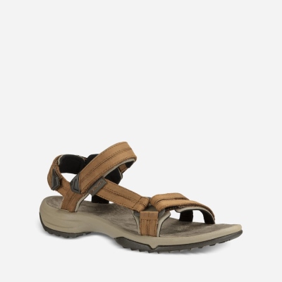 Teva Terra Fi Lite Leather Women's Brown Hiking Sandals CA80796 Canada Online